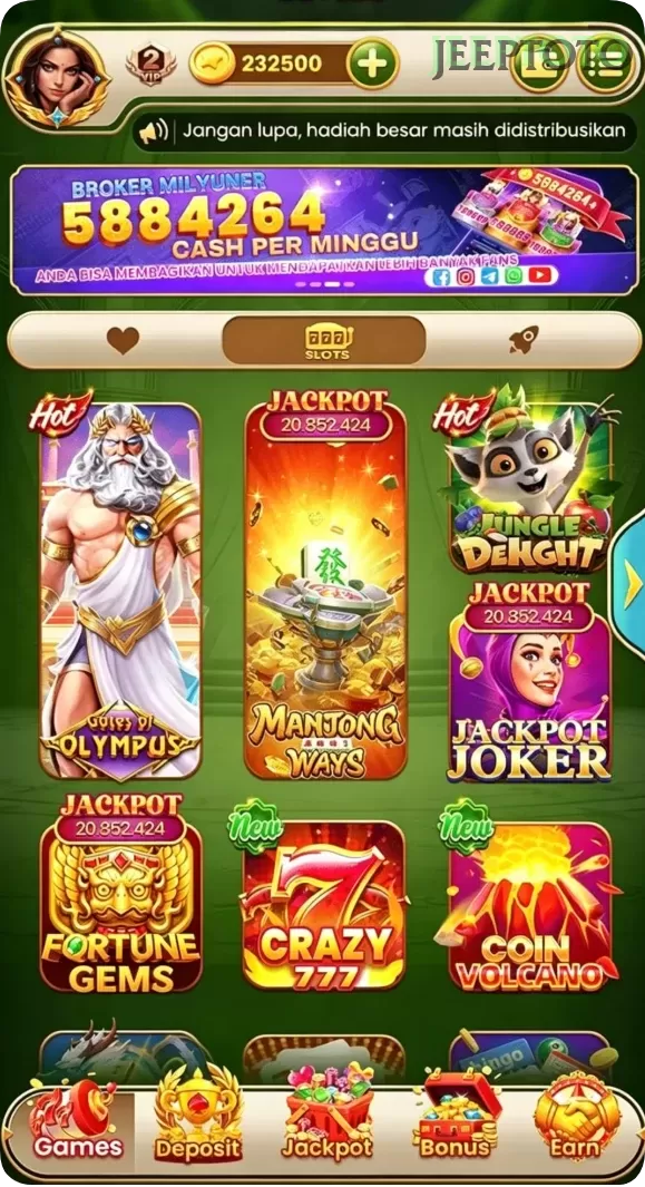 Galeri pratinjau visual jeeptoto build APK resmi terbaru